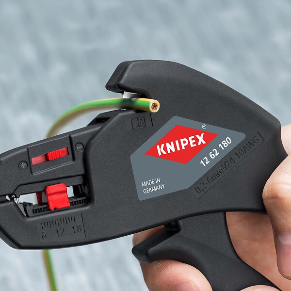 KNIPEX - Pince à dénuder automatique KNIPEX 12 62 180 de 0,2 à 6mm² - large
