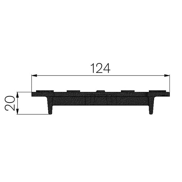 FITT - Grille passerelle en fonte B125 500x124mm - large
