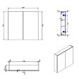 SWISS AQUA TECHNOLOGIES - Armoire de toilette avec miroir intégré, 80x75 cm blanc, SAT B-Way (BWAY80CABW) - vignette