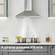 CIARRA - Ciarra hotte de cuisine décorative 60cm hotte aspirante murale 370m3h 3 vitesses Classe A évacuation ou recyclage filtre charbon NON INCLUS - vignette