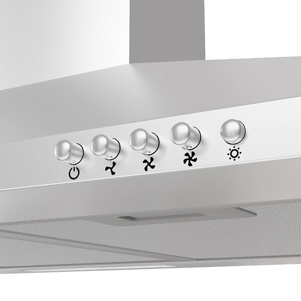 CIARRA - Ciarra hotte de cuisine décorative 90cm hotte aspirante murale 370m3h 3 vitesses Classe A évacuation ou recyclage filtre charbon NON INCLUS - large