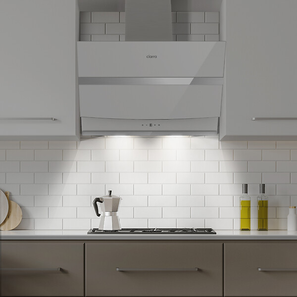 CIARRA - Ciarra hotte de cuisine inclinée 60cm hotte aspirante murale 650m3h 4 vitesses évacuation ou recyclage filtre charbon NON INCLUS - large
