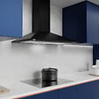 CIARRA - Ciarra Hotte aspirante décorative 90cm hotte de cuisine murale 370m3h 3 vitesses Classe A évacuation ou recyclage filtre charbon NON INCLUS - vignette