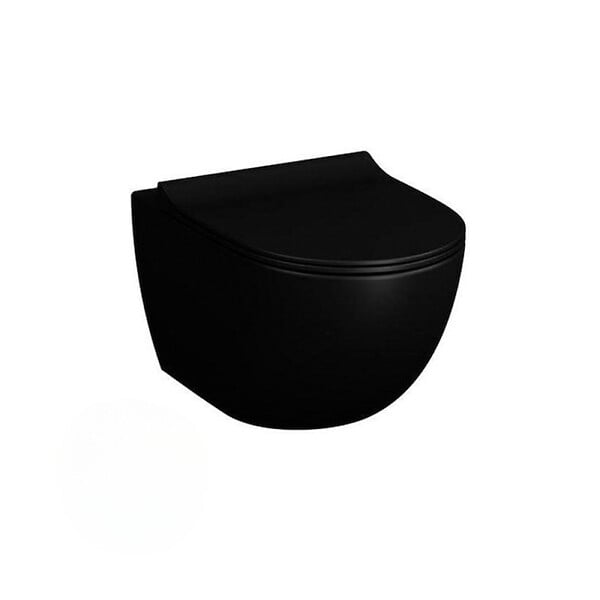 GEBERIT - Pack WC Bati-support Geberit extra-plat UP720 + WC Vitra Sento sans bride noir mat + Fixations cachees + Abattant softclose + Pl - large
