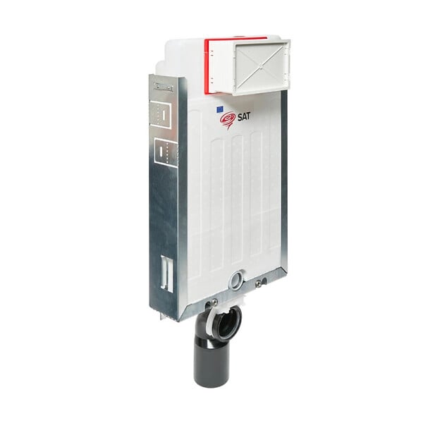 SWISS AQUA TECHNOLOGIES - Bâti-support pour WC suspendu, double chasse 3/6 l, blanc (SATAMZ) - large