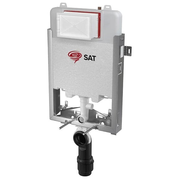 SWISS AQUA TECHNOLOGIES - Bâti-support pour WC suspendu, double chasse 3/6 l, pour cloison fine (SATAMZSLIM) - large