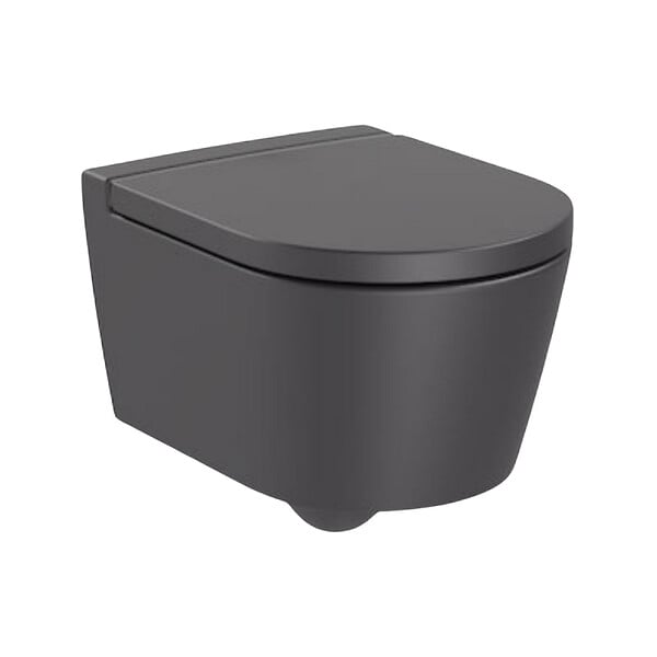 GEBERIT - Pack WC Bati-support Geberit + WC Roca Inspira onyx sans bride fixations invisibles + Abattant softclose + Plaque noire (GebInsp - large