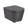 GEBERIT - Pack WC Bati-support Geberit + WC Roca Inspira onyx sans bride fixations invisibles + Abattant softclose + Plaque noire (GebInsp - vignette