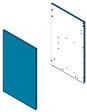 VIF - Set de 2 côtes en MDF - Bleu - l33,2xH70cm - vignette