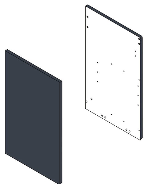 VIF - Set 2 Cote en Mdf - Gris anthracité - 70x33.8x1,8cm - large