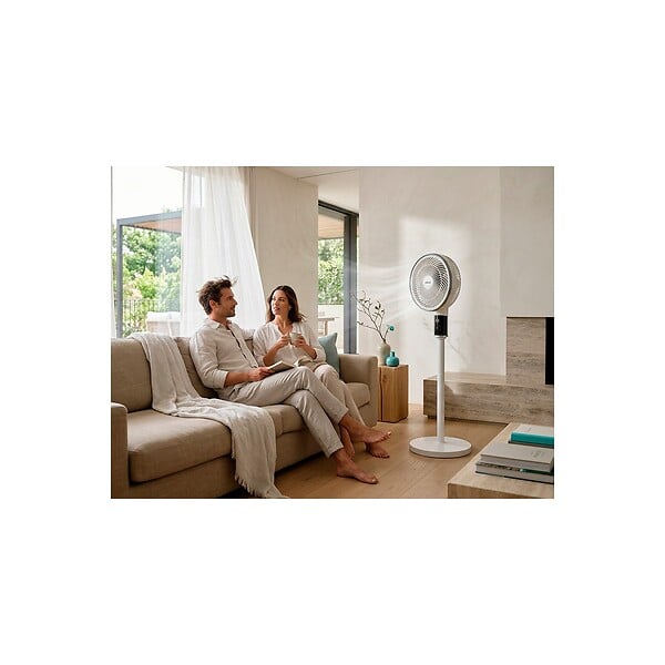 JOCCA - Ventilateur sur pied 30W Blanc 8 Vitesses Hauteur réglable 70-100cm Oscillation 3D 120° Minuterie 12h Écran Digital Jocca - large