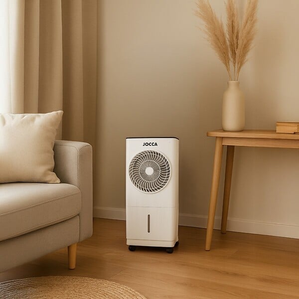 JOCCA - Rafraichisseur d'air portable 60W Minuterie 12h Réservoir 5.5L Refroidisseur d'air Evaporatif Oscillation 70° 4 roulettes Jocca - large