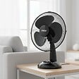 JOCCA - Ventilateur sur pied noir 40W 3 vitesses d'air - Ventilateur de table Oscillation 90° Tête Inclinable 34 x 34 x 49 cm Jocca - vignette