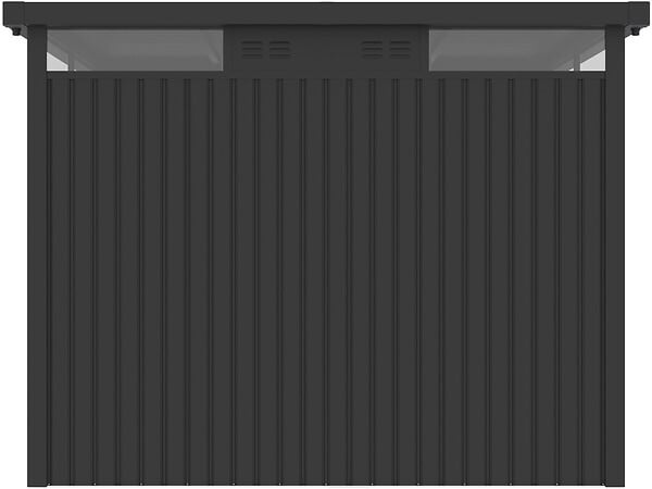 HABITAT ET JARDIN - Abri de jardin métal premium avec toit plat et porte battante "Lexinton" - 6,76 m² - Gris - large