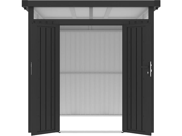 HABITAT ET JARDIN - Abri de jardin métal premium avec toit plat et porte battante "Lexinton" - 5,29 m² - Gris - large