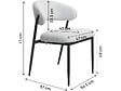 HABITAT ET JARDIN - Lot de 2 chaises de salle à manger en tissu et métal "Edena" - Gris clair - vignette