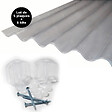 MCCOVER - Lot 5 plaques polycarbonate ondulées alvéolaires GO177/51 mm + 5 kits de fixation Translucide, l.92cm, L.152cm - vignette
