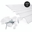 MCCOVER - Lot 5 plaques polycarbonate ondulées PO 76/18+ 6 kits de fixation Translucide, l.90 cm, L.250 cm - vignette