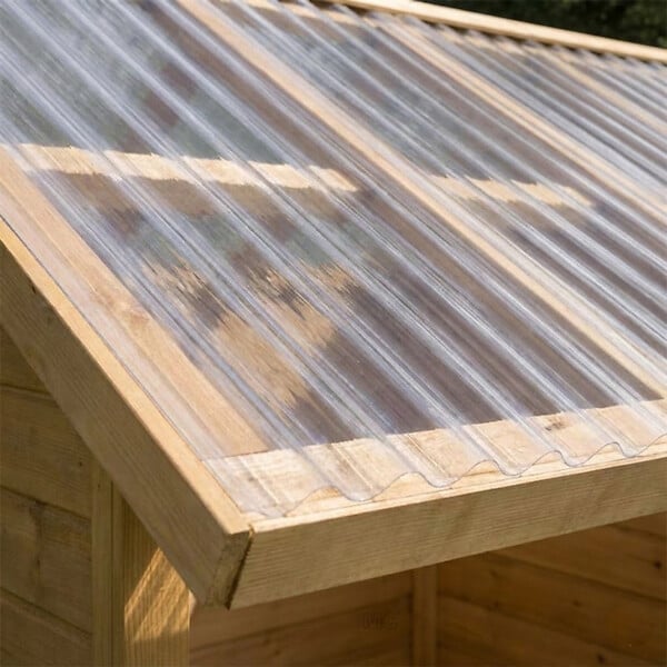 MCCOVER - Lot 5 plaques polycarbonate ondulées PO 76/18+ 6 kits de fixation Translucide, l.90 cm, L.3 m - large