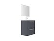 VIF - Set 2 tiroirs U de salle de bain MDF - Gris foncé - l60xP35xH18cm - vignette