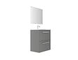 VIF - Set 2 tiroirs U de salle de bain MDF - Gris clair - l60xP35xH18cm - vignette