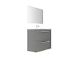 VIF - Set 2 tiroirs U de salle de bain MDF - Gris clair - l80xP35xH18cm - vignette