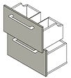 VIF - Set 2 tiroirs U de salle de bain MDF - Gris clair - l80xP35xH18cm - vignette