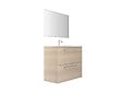 VIF - Set 2 tiroirs U MDF mélaminé - Bois clair - 80x35x18cm - vignette