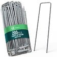 VOUNOT - Lot de 200 piquets de fixation pour jardin U 150x30mm en acier galvanise - vignette
