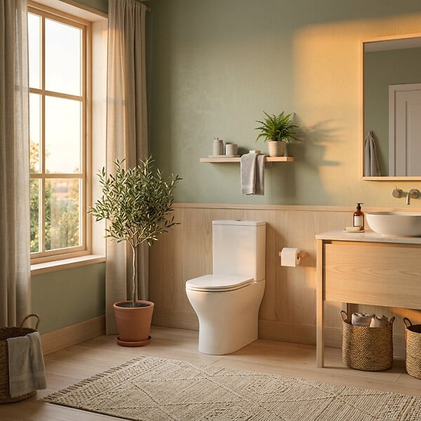 SWISS AQUA TECHNOLOGIES - Brevis Combi WC à poser sans bride en céramique compatible PMR avec abattant SoftClose, blanc (SATBRE033RREXVPP) - large