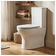 SWISS AQUA TECHNOLOGIES - Brevis Combi WC à poser sans bride en céramique compatible PMR avec abattant SoftClose, blanc (SATBRE033RREXVPP) - vignette