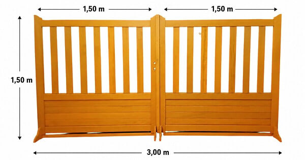 GD MENUISERIES - Portail En Bois Ajouree Traverse Droit L3m x H1,50 - large