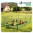 VOUNOT - Kit cloture filet a poules PE avec piquets 12m vert - vignette