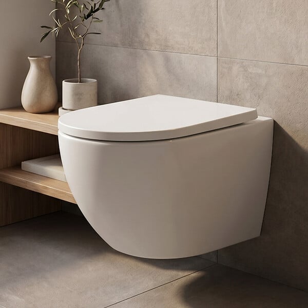 SWISS AQUA TECHNOLOGIES - WC suspendu sans bride Vortex et fixations invisibles, abattant frein de chute (SAT67010RTORP) - large