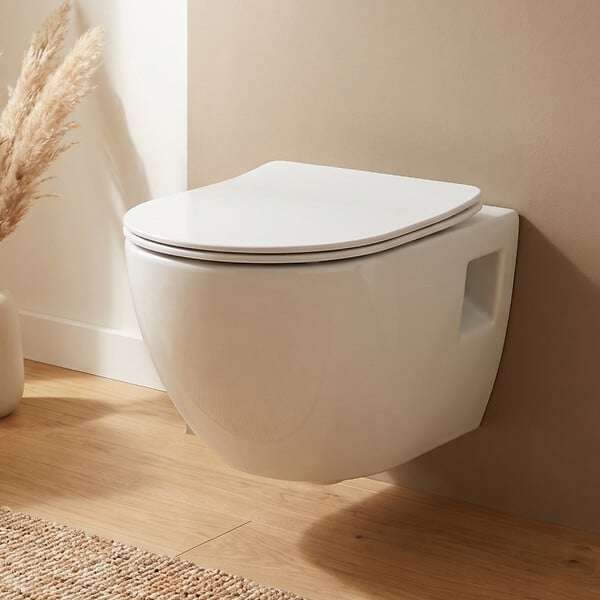 SWISS AQUA TECHNOLOGIES - Project WC suspendu sans bride avec abatant softclose, blanc (SATWCPRO010RREXP) - large