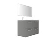 VIF - Set 2 tiroirs U de salle de bain MDF - Gris clair - l50xP45xH18cm - vignette