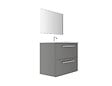 VIF - Set 2 tiroirs U de salle de bain MDF - Gris clair - l80xP45xH18cm - vignette