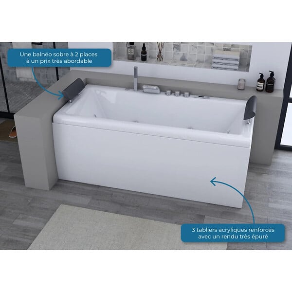 DISTRIBAIN - Baignoire balnéo Marbella 22 jets Whirlpool - large