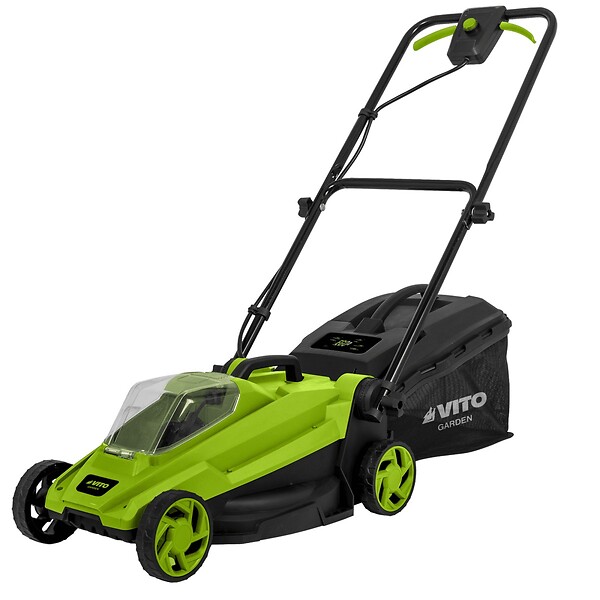 VITO - Tondeuse à gazon 20V + 2 Batteries lithium 3.0Ah + Chargeur double Gazon 300m2 - Bac 30L VITO - large