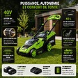 VITO - Tondeuse à gazon 40V - 2 Batteries lithium 3.0Ah Chargeur double Moteur Brushless 600m2 VITO - vignette