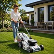 IKRA - Tondeuse à gazon 600m2- 2 Batteries Lithium 40V - 2,5Ah + Chargeur, Hauteur 25 à 75cm Mulching Bac 50L 600 m² IKRA - vignette