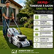 IKRA - Tondeuse à gazon 600m2- 2 Batteries Lithium 40V - 2,5Ah + Chargeur, Hauteur 25 à 75cm Mulching Bac 50L 600 m² IKRA - vignette