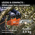 GT GARDEN - Tronçonneuse élagueuse thermique 25 cm3, 1 CV, guide 26 cm, 2 chaînes - vignette