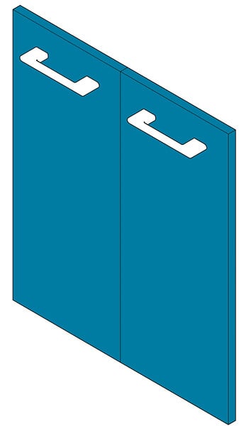 VIF - Porte en MDF - Bleu - Lot  de 2 - 70x30x1,8cm - large