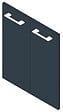 VIF - Porte en MDF - Gris Anthracite  - Lot de 2 - 70x30x1,8cm - vignette