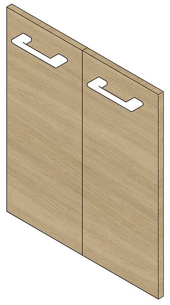 VIF - Set de 2 portes en PPSM - Bois clair - l30xH70cm - large