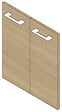 VIF - Set de 2 portes en PPSM - Bois clair - l30xH70cm - vignette