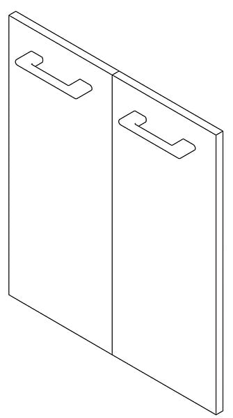 VIF - Porte en MDF - Blanc - Lot  de 2 - 70x40x1,8cm - large