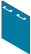 VIF - Porte en MDF - Bleu - Lot  de 2 - 70x40x1,8cm - vignette
