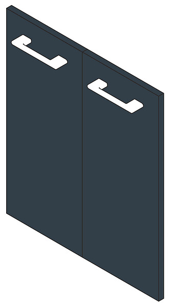 VIF - Porte en MDF - Gris Anthracite  - Lot de 2 - 70x40x1,8cm - large
